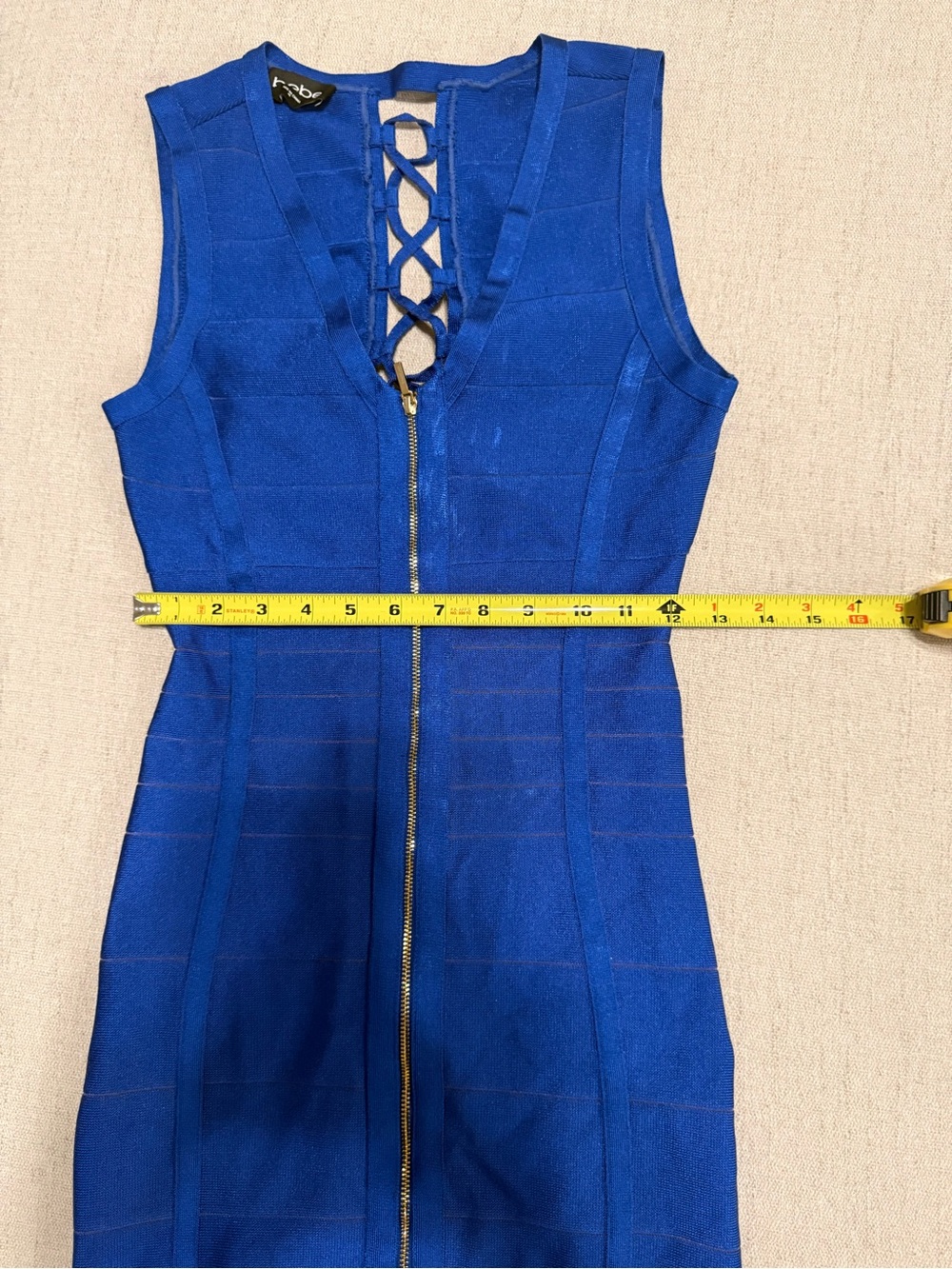 bebe Cobalt Blue Sleeveless Bodycon Knit Dress - Picture 7 of 9